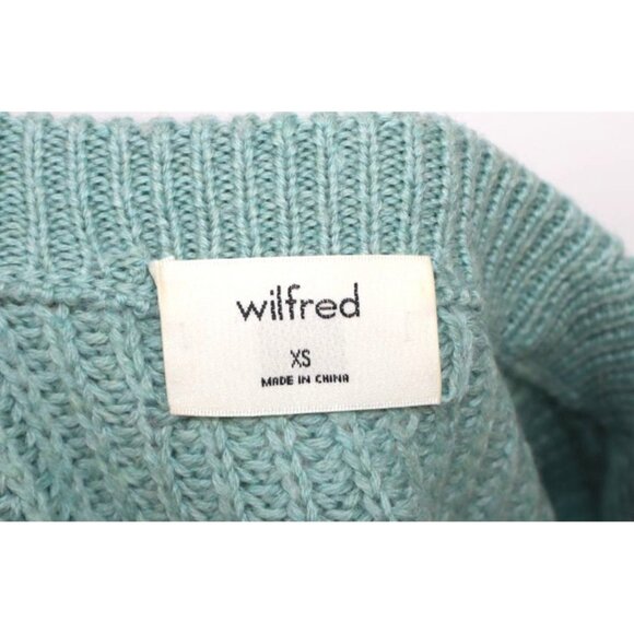 Wilfred XS Sage Green Chunky Knit Sweater With Intricate Openwork Pattern Preppy - Picture 2 of 8